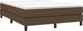 vidaXL Vidaxl - Cama Box Spring Con Colch&oacute;n Tela Marr&oacute;n Oscuro 140x190 Cm