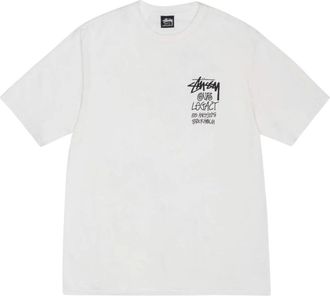 St&uuml;ssy Tops, Heren, Wit, M, Katoen, OL 8 Ball Yin Yang Pig Dyed Tee
