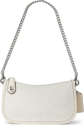 Coach Swinger Bag 20 In Signature Jacquard Womens Handbags Cloud Chalk, Leather/Textile