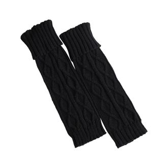 Generic Mens Socks Cushioned Sole Knitted Wool Warm Leg Medium Length Lozenge Boot Cover Autumn Winter Foot Cover Pile Sock Cover Low Womens Socks (Black, One