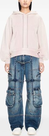 Off-white Womens Powder Pink Cotton Hoodie - Ivory - Size Small