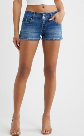 YMI Flap Pocket Denim Shorts in Dark Blue at Nordstrom, Size 11