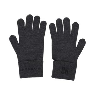 Givenchy 4G Embroidered Logo Gloves - male - Givenchy - Gloves - Gray - ONE SIZE - Accessories