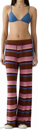 Guest In Residence Palazzo Wide Leg Pants In Burnt Sienna Combo