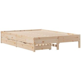 vidaXL Vidaxl - Estructura De Cama Sin Colch&oacute;n Madera Maciza De Pino 135x190 Cm