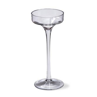 Tag Paloma Pulled Clear Glass Stem Pillar Candle Holder Medium in White at Nordstrom