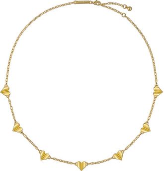 Ted Baker Helena Flutter Heart Station Necklace in Metallic Gold at Nordstrom