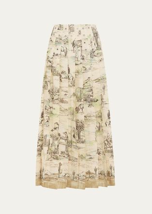 Alemais Scout Pleated Midi Skirt