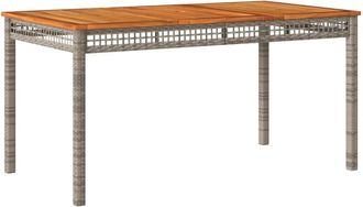 vidaXL Mesa De Jard&iacute;n Rat&aacute;n Sint&eacute;tico Madera Acacia Gris 140x80x75 Cm Vidaxl
