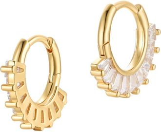 MeMe London Meme London Gold Tone Crystal Hoop Earrings Size S