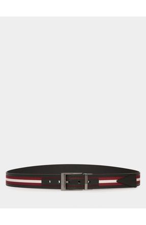 Bally Shiffie 35 mm Reversible Belt in Black+Red/bone+Rut at Nordstrom, Size 115