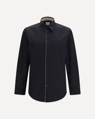 Burberry Cotton Shirt with Check trims Male XL