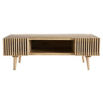 Miliboo Mesa De Centro En Mango Macizo Con Puertas Correderas Alba