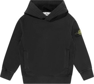 Stone Island Logo Hoodie - male - Stone Island - Kids Sweatshirts - Black - 8 Y - Kids