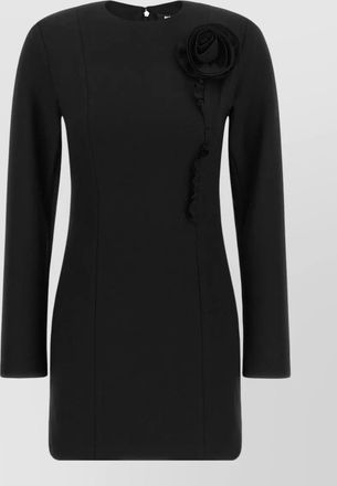 Rotate asymmetric ruffled crepe mini dress