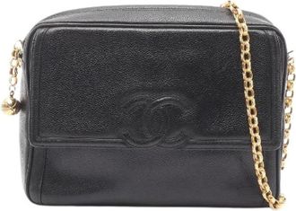 Chanel Pre-owned Coco Mark Calf Shoulder Bag - Dames - Vintage Schoudertas - Zwart - ONE Size - Leer - Vintage