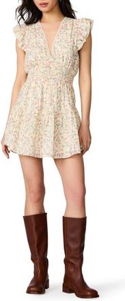 Steve Madden Lucienne Floral Print Ruffle Lace Minidress in White Ditsy Floral at Nordstrom, Size X-Small