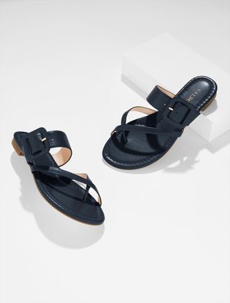 Talbots Camy Buckle Slides - Blue - 10M Talbots