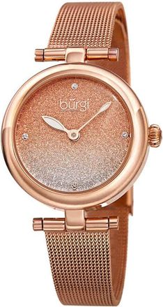 Bürgi Rose Ombre Dial Rose Gold-tone Mesh Ladies Watch BUR231RG