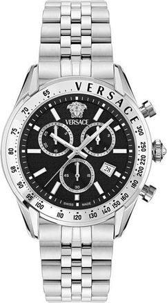 Versace Master Chronograph Bracelet Watch, 44mm in Stainless Steel at Nordstrom