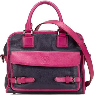 Loewe Pre-owned Loewe Grained Bicolor Calfskin Cruz Satchel Ladies 61503