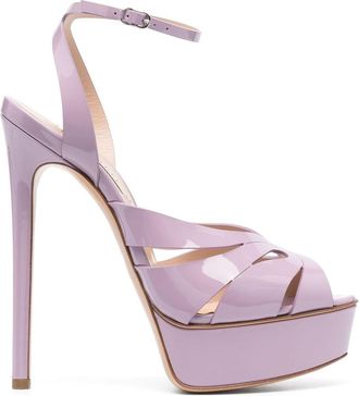 Casadei 140mm Flora Tiffany platform sandals - women - Calf Leather/Calf Leather/Calf Leather - 37 - Purple
