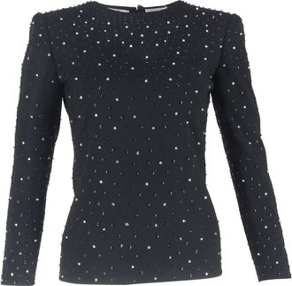 Valentino Valentino Garavani top met lange mouwen en versieringen in zwart polyester