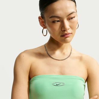 Nike Womens Nike Sportswear Tight Tube Top in Green | IU2641-336