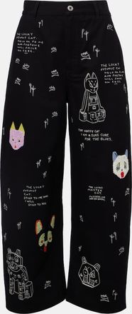 Loewe x Louis Wain embroidered wide-leg jeans