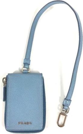Prada Pre-owned Accessories, female, Blue, Size: ONE SIZE Pre-owned Leather Key-Holder