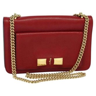 Ferragamo Tweedehands leren schoudertassen - Dames - Pre-owned - Rood - Maat: ONE Size Leer