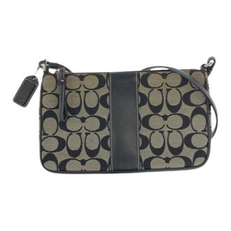Coach Pre-owned Cross Body Bags, female, Multicolor, Size: ONE SIZE Pre-owned Signature Canvas Leather Shoulder Bag