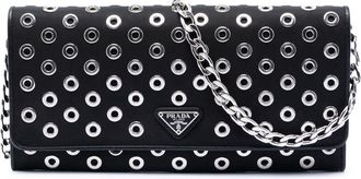 Prada Pre-owned Prada Tessuto Grommet Wallet On Chain Ladies JK3EZ5SPP57R39HO