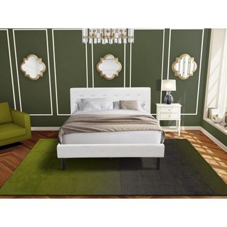 East West Furniture NL19Q-1VL0C 2 Pc Bedroom Set - 1 Bed White Velvet Fabric Headboard and 1 Night Stand - Wire Brushed Butter Cream Finish Nightstand