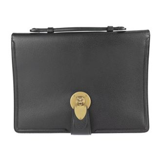 Gucci Black Leather Clutch Bag Handbag Tote Bag (Pre-Owned)