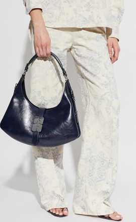 Ganni Shoulder Bag Made Of Eco Leather, Womens, Navy Blue