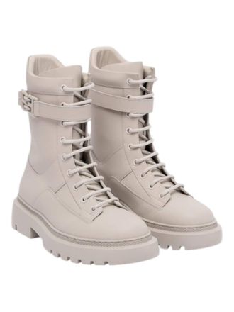 Bally Womens Gioele Leather Ankle Boots In Dusty White