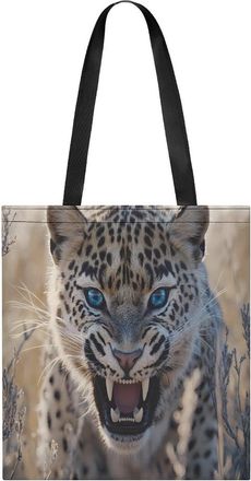 Generic Angry Leopard Womens Tote Casual Shopping Bag Lightweight Shoulder Bags Hobos Handbag for Work Travel Daily 35x40cm