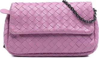 Bottega Veneta Pre-owned Womens Woven Leather Chain Crossbody - Lilac - One Size
