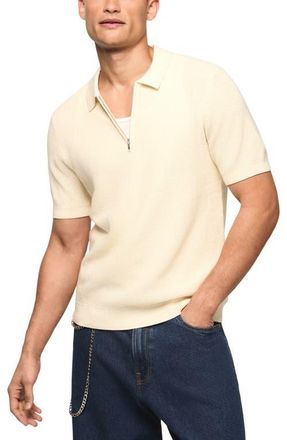 Lucky Brand Quarter Zip Polo Sweater in Whitecap Gray at Nordstrom, Size Xx-Large