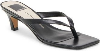 Dolce Vita Ramia Kitten Heel Flip Flop in Black Leather at Nordstrom, Size 7.5