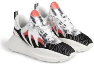 Roberto Cavalli Metallic Wave Print Low-Top Sneakers, Brand Size 40 ( US Size 10 )
