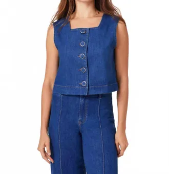 Habitual Denim Vest In Cornflower Blue