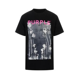 Purple T-Shirts, male, Black, Size: S Painted Wordmark Tee