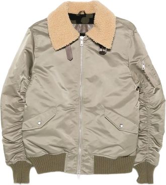 Giorgio Brato Bomber con colletto in shearling - Verde