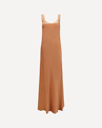 Forte_Forte FORTE_FORTE satin maxi Dress with lace trims Female I