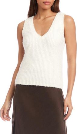 Fifteen Twenty Nicole V-Neck Sweater Vest in Cream at Nordstrom, Size Large