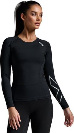 2XU Womens Core Compression Long Sleeve in Black/silver at Nordstrom, Size X-Small