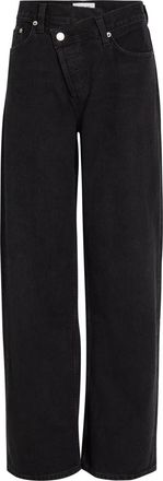 A Gold E Agolde Arc Criss Cross Asymmetric Straight-leg Jeans - Black - 27 (W27 / UK8-10 / S)