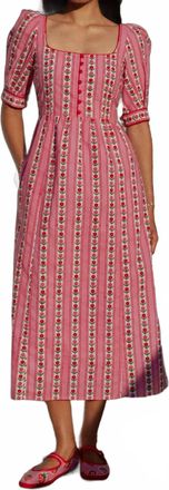 PINK CITY PRINTS Sierra Midi Dress In Alpine Rose